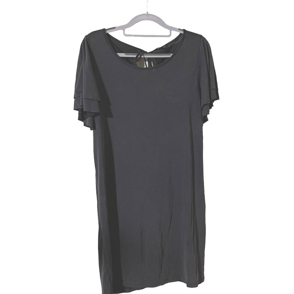 Lucky‎ Brand mini dress size Small Gray flutter sleeve tie back